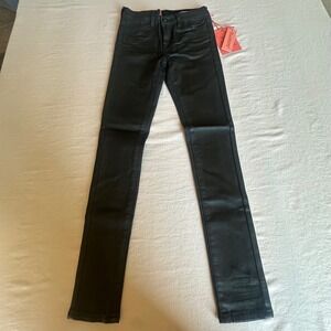 Blank NYC Girls The Mini Mercer Spray On Coated Black Skinny Jeans Size 10 NEW